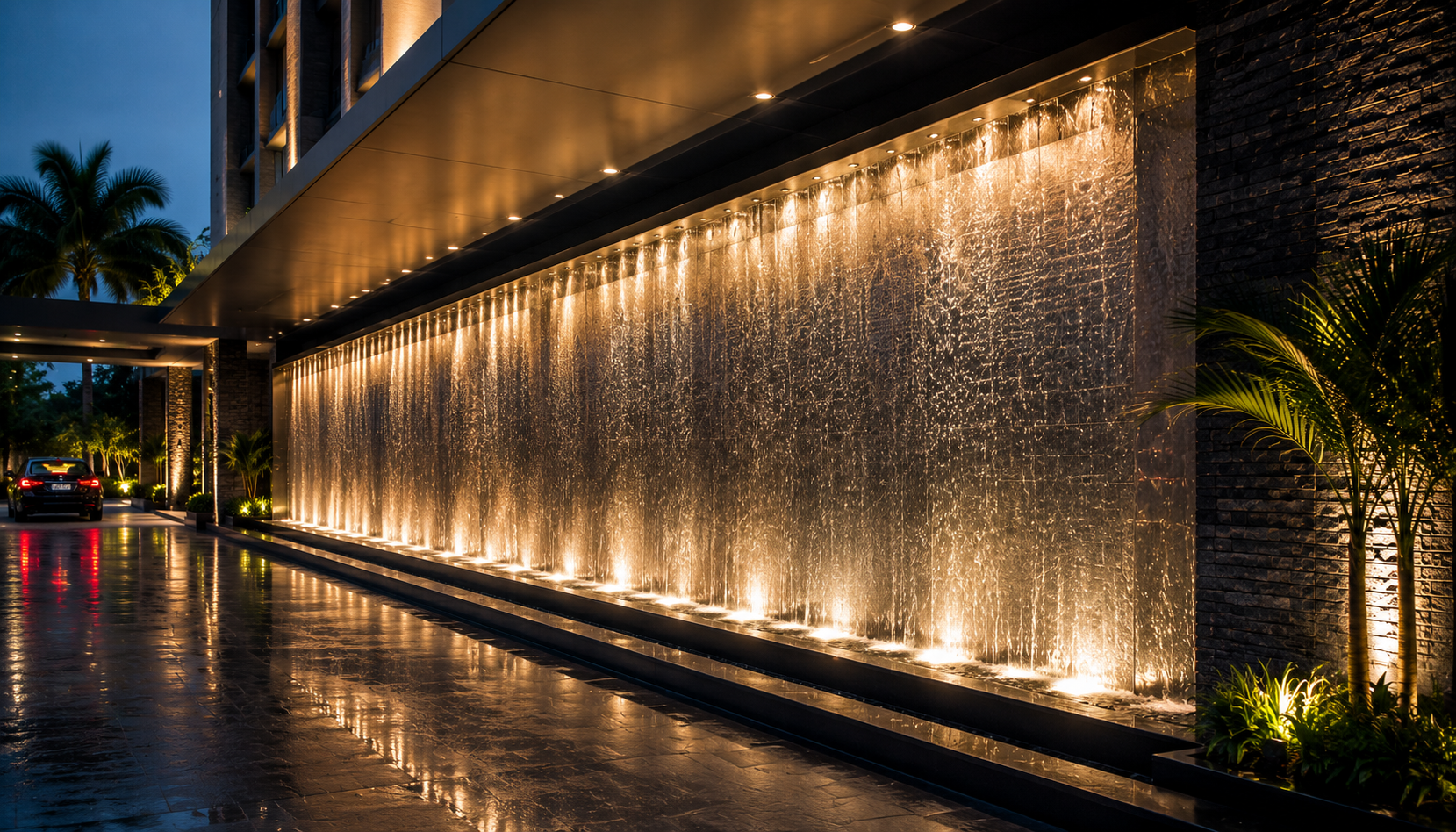 Muros de agua decorativos para interiores exteriores hoteles y residencias