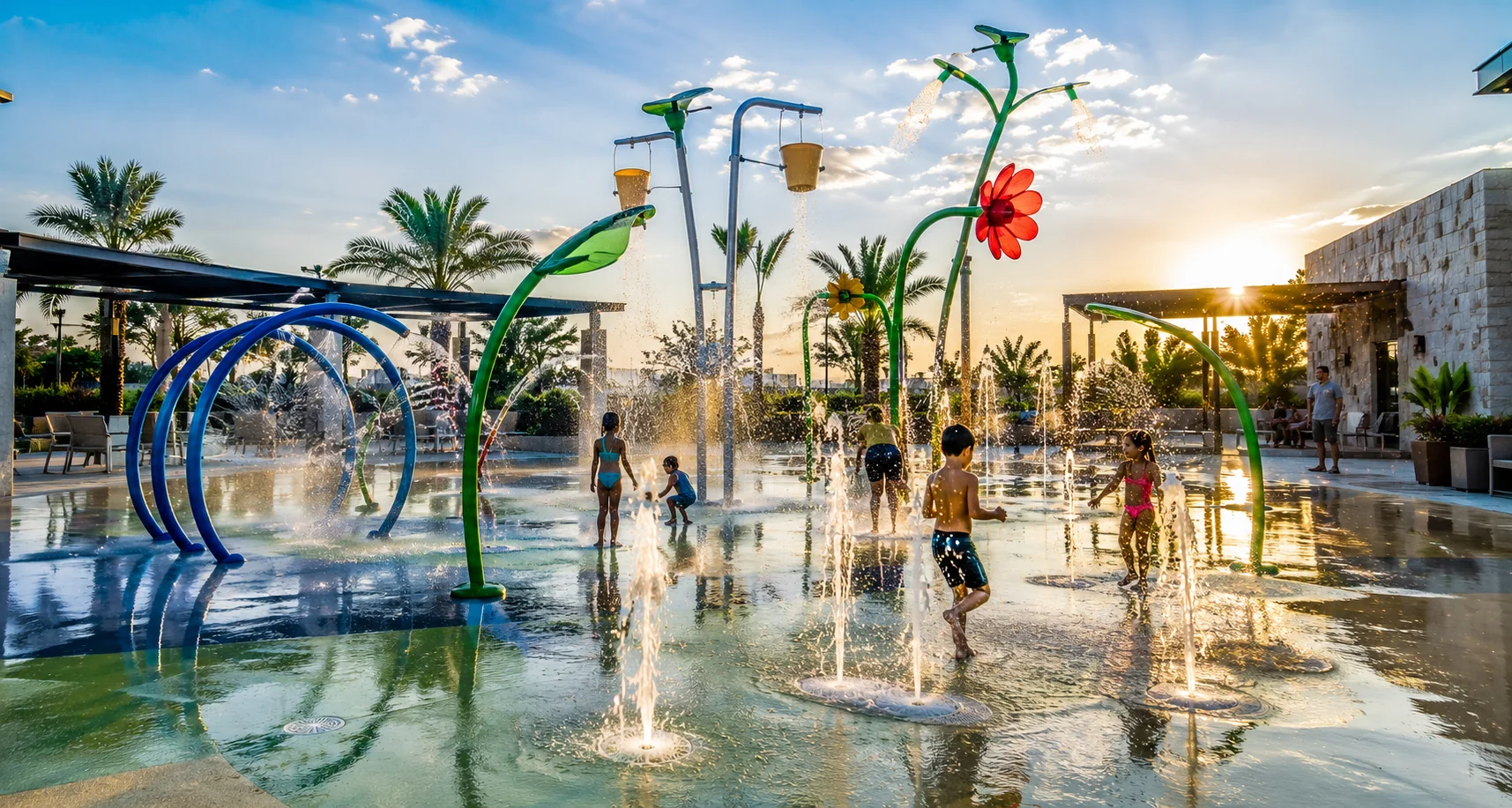 Splashpad acuático para parques hoteles clubes y áreas infantiles