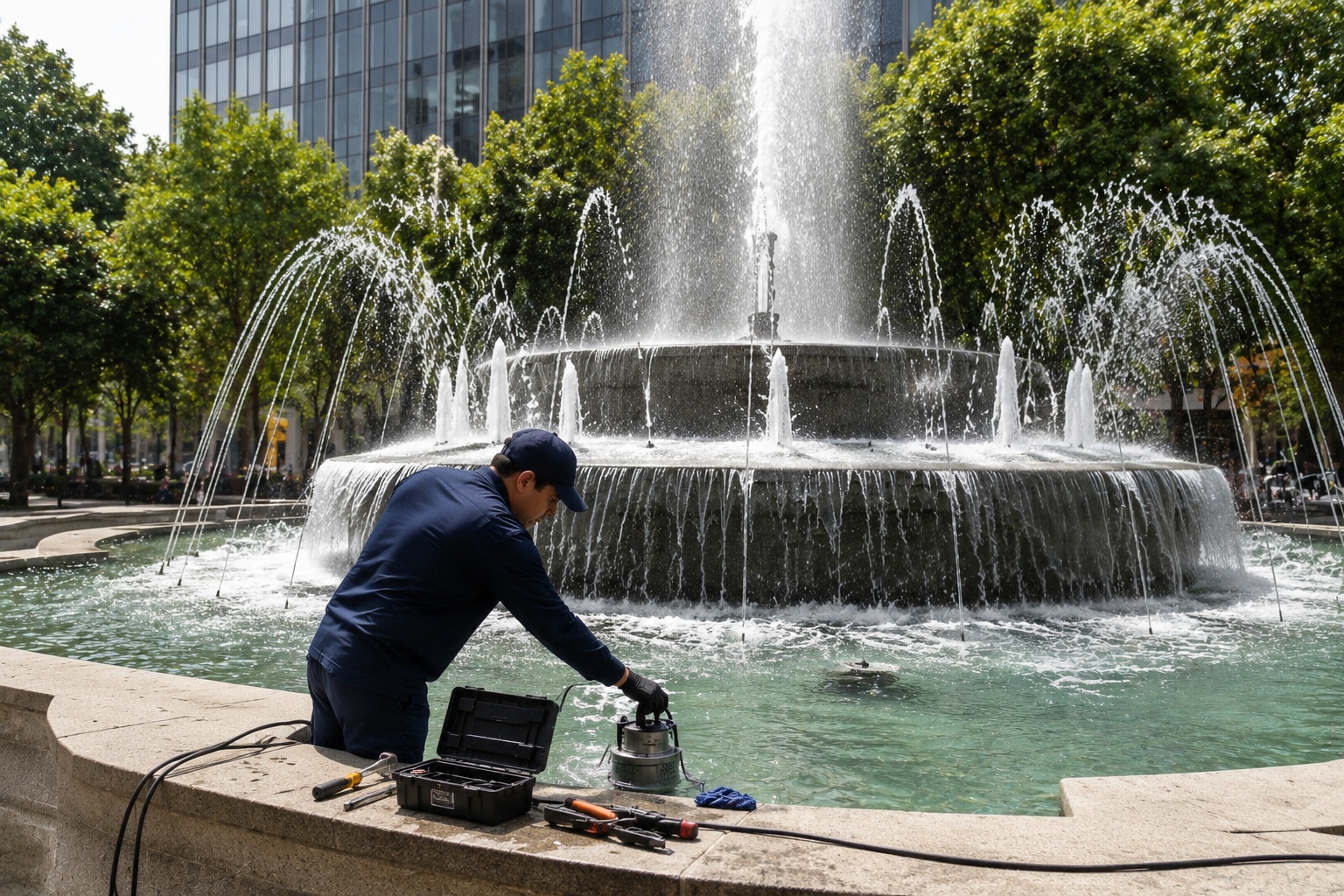 Póliza de mantenimiento para fuentes ornamentales, musicales y multimedia